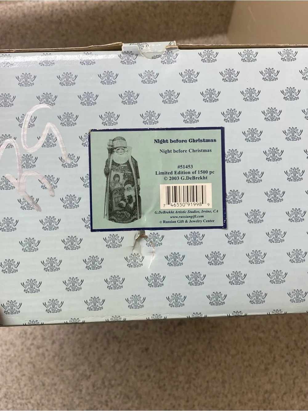 2003 G DeBrekht Russian Santa Night Before Christmas Limited Edition 625/1500